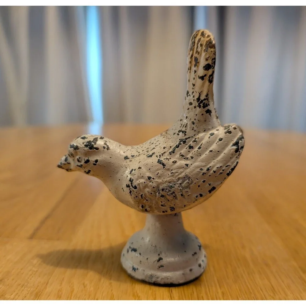 Vintage Cast Iron Ivory Bird 4x3
